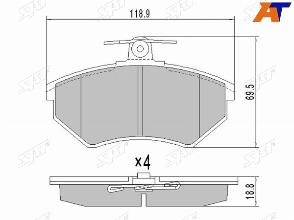 Колодки тормозные перед CHERY AMULET A15