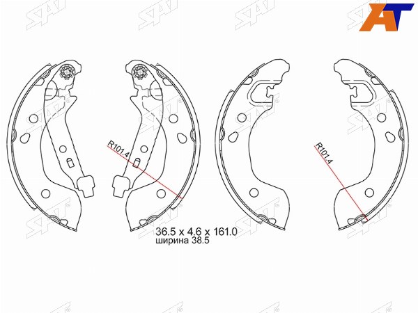 Колодки тормозные барабанные зад NISSAN TIIDA C11 07-14NOTE E11 05-12ALMERA 12-