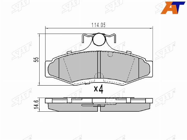 Колодки тормозные зад SSANGYONG KORANDO 96-07MUSSO 93-