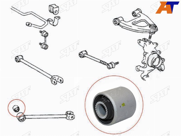 Сайлентблок задней продольной тяги TOYOTA CHASERCRESTACROWNMARK2 92-01