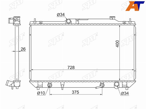 Радиатор Toyota Camry (XV30) 01-06  Camry UAEUSA 01-06