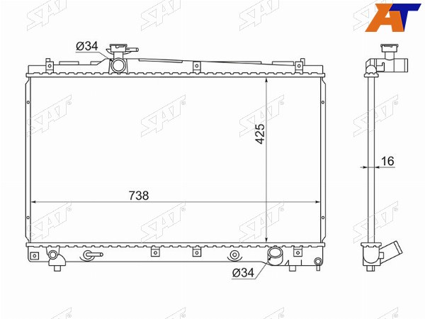 Радиатор Toyota Noah 01-13  Voxy 01-13  Avensis Verso 01-09  Ipsum (ACM20) 01-09