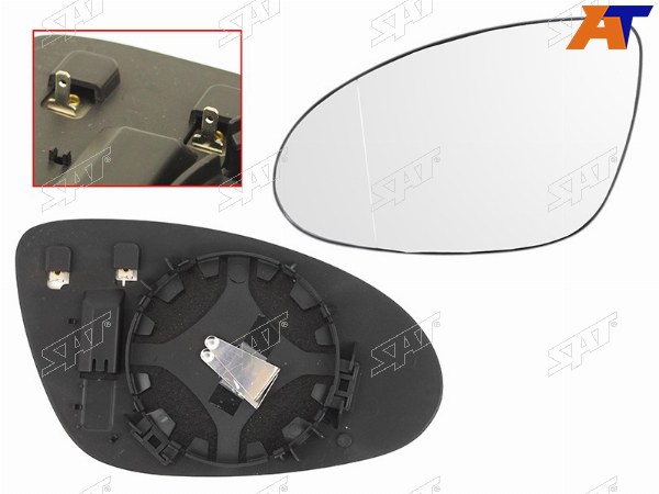 Полотно зеркала MERCEDES W221 05-09 LH асферическое с обогревом