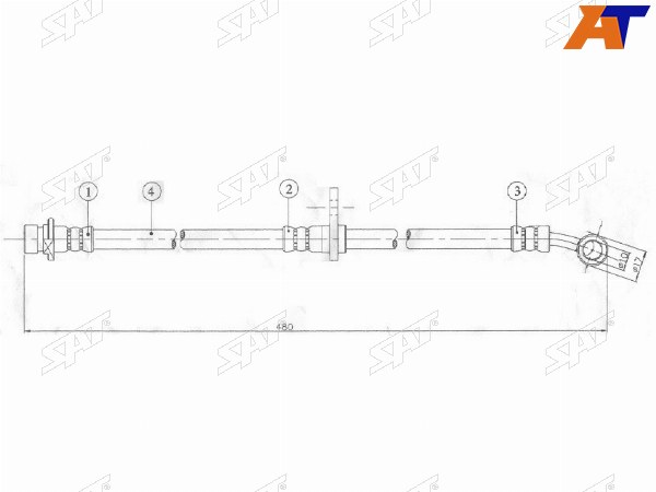 Шланг тормозной передний (Таиланд) HONDA ACCORD 02- LH