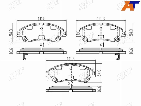 Колодки тормозные перед SUZUKI SX-4 13-VITARA 14-