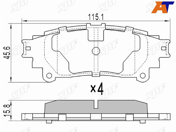 Колодки тормозные зад LEXUS RX350450 08-HIGHLANDER 13-