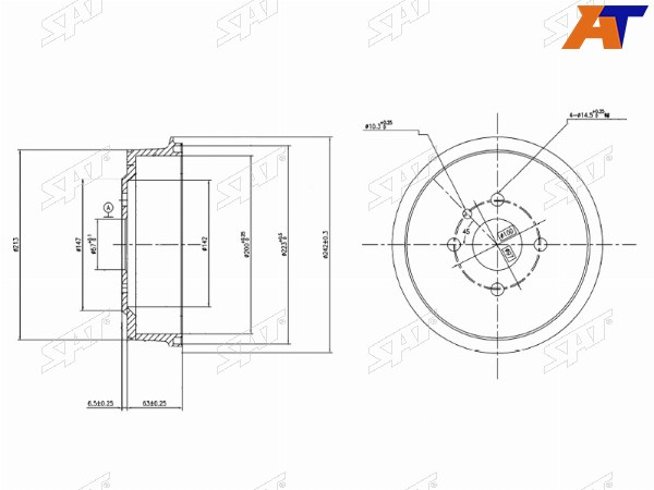 Барабан тормозной CHEVROLET LANOS T100NUBIRA J100J150 97-03