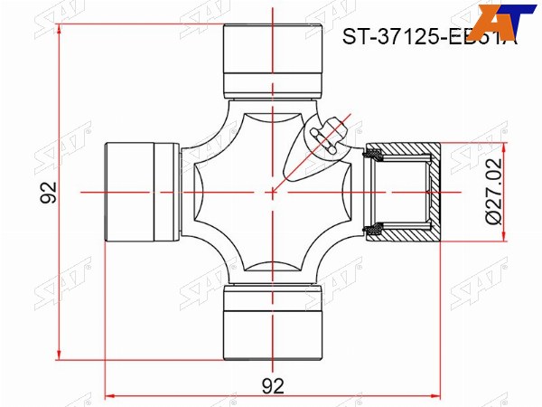 Крестовина NISSAN NAVARA 05-PATHFINDER 05-13TOYOTA HILUX GGN 05-12FORTUNER N 06-