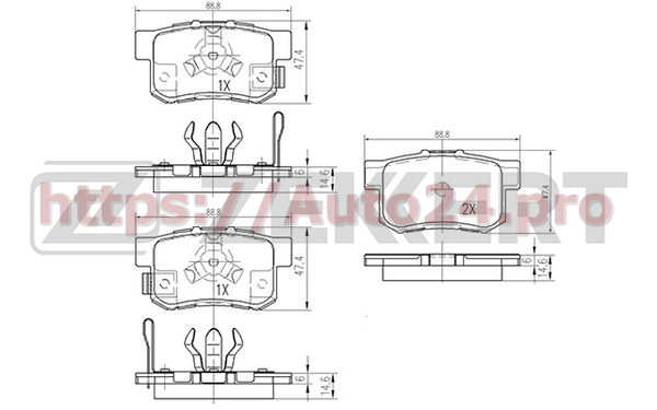 BS-1258 Zekkert для HONDA 43022TP6A00