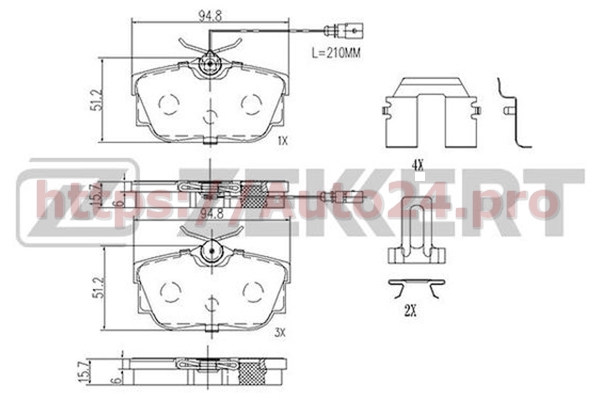BS-2895 Zekkert для VAG 7M3698451D
