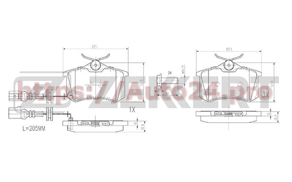 BS-2917 Zekkert для VAG 6Q0698451