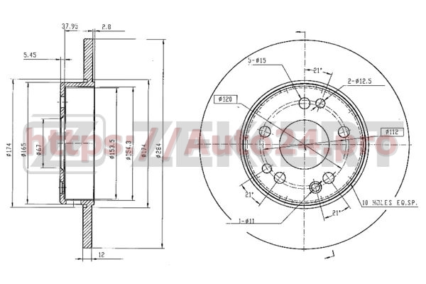 BS-5026 Zekkert для MERCEDES BENZ A124421131264