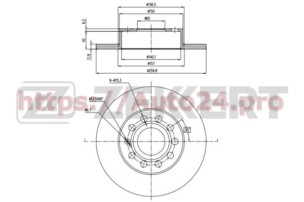 BS-5042 Zekkert для VAG 1K0615601L