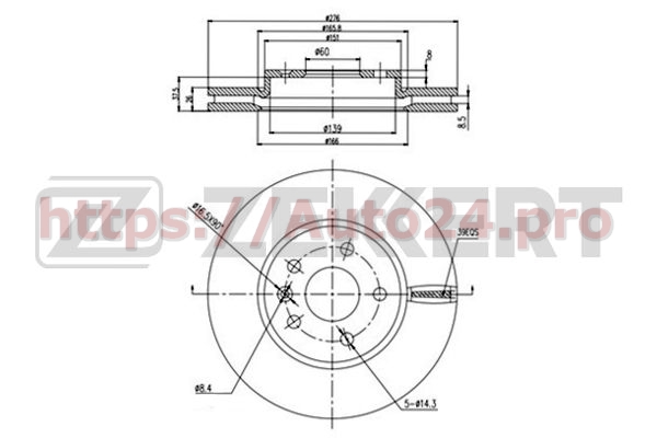 BS-5050 Zekkert для VAUXHALL 13502044