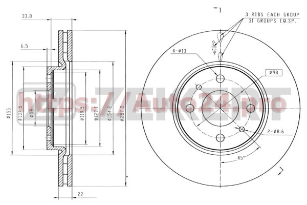 BS-5086 Zekkert для ALFA ROMEOFIATLANCIA 60812137