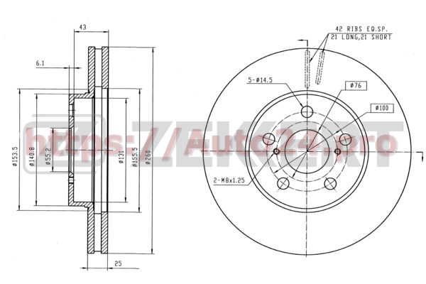 BS-5291 Zekkert для TOYOTA 4351205030