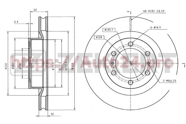 BS-5304 Zekkert для TOYOTA 4351260191