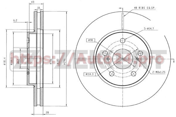 BS-5352 Zekkert для TOYOTA 4351258011