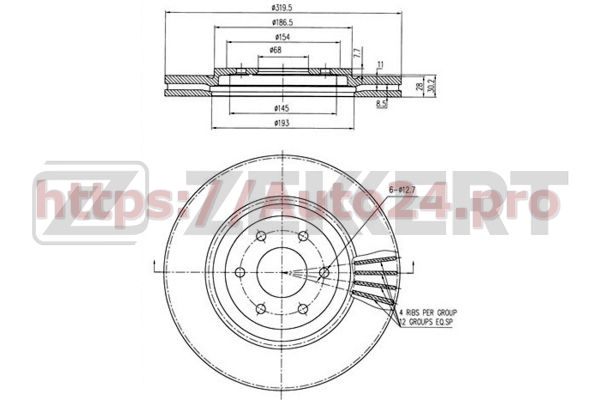 BS-5413 Zekkert для NISSAN 40206EB320