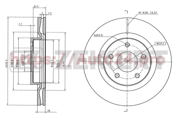 BS-5482 Zekkert для NISSAN 40206JN90A
