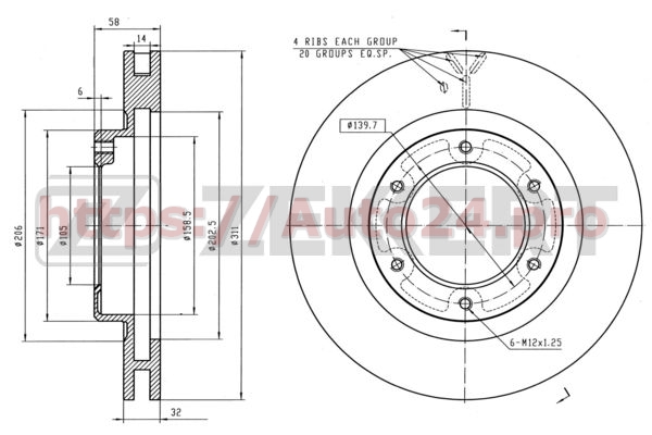 BS-5658 Zekkert для TOYOTA 4351260090
