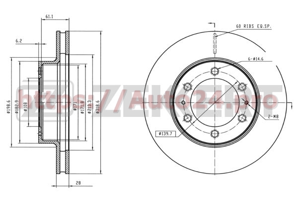 BS-5894 Zekkert для TOYOTA 4351235320