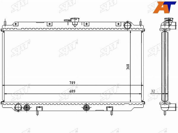 Радиатор Nissan AD 99-02  Primera 95-02  Sunny 98-04  Wingroad 99-05