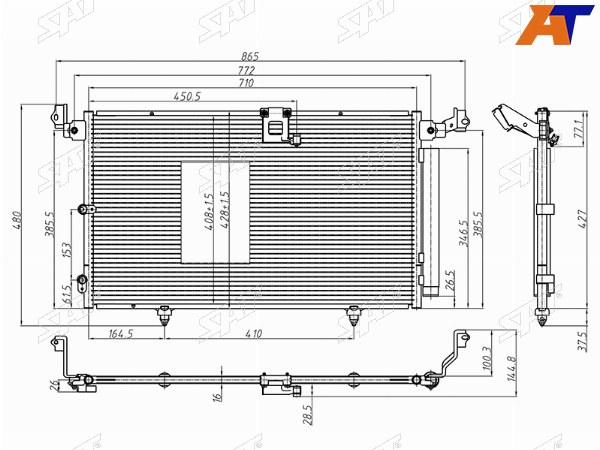 Радиатор кондиционера Toyota Harrier (XU10) 97-03  Lexus RX300 98-03
