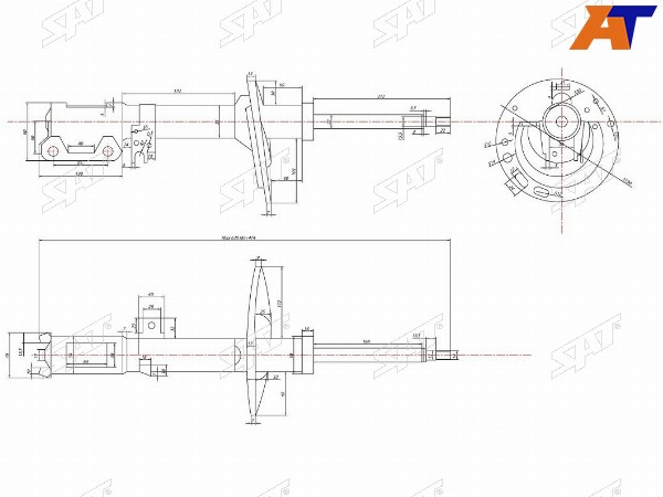 Стойка задняя TOYOTA CAMRYWINDOMLEXUS ES300 03-06 (пружина бочка) LH