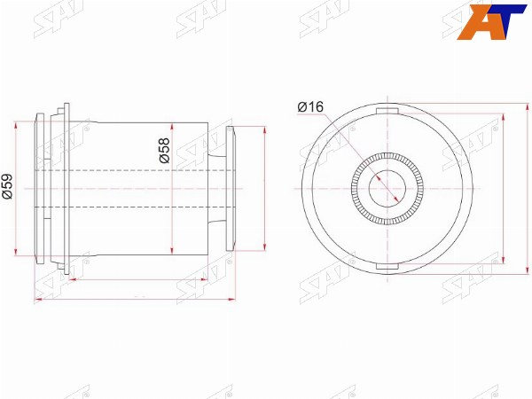 Сайлентблок RR переднего нижнего рычага TOYOTA 4RUNNERFJ CRUISERLAND CRUISER PRADOLEXUS GX460 09-