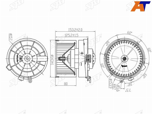 Мотор отопителя салона NISSAN X-TRAIL T31 07-14QASHQAIDUALIS 06-14
