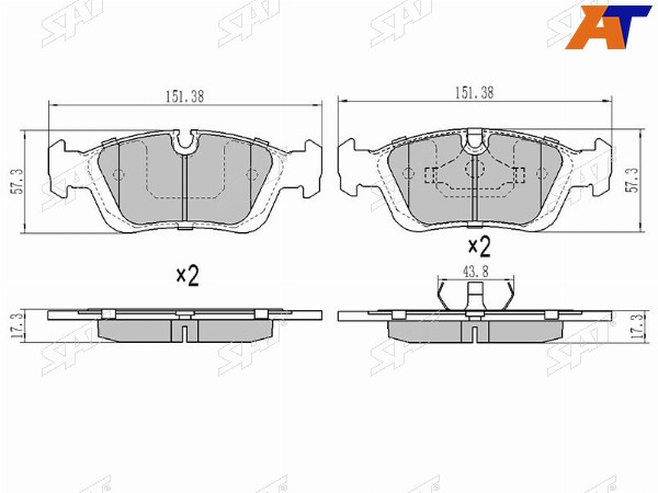Колодки тормозные перед BMW 3 E46-E36
