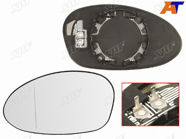 Полотно зеркала BMW E90 04-08E87 04-08 LH асферическое с обогревом