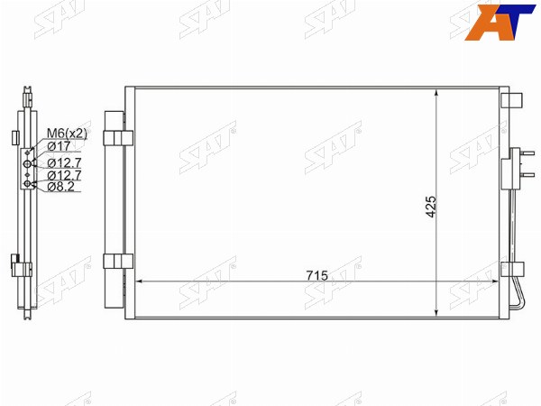 Радиатор кондиционера Hyundai Santa Fe 12-19  Grand Santa Fe 13-18