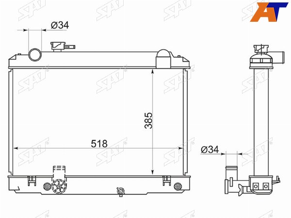 Радиатор Toyota Dyna 95-99  ToyoAce 95-99