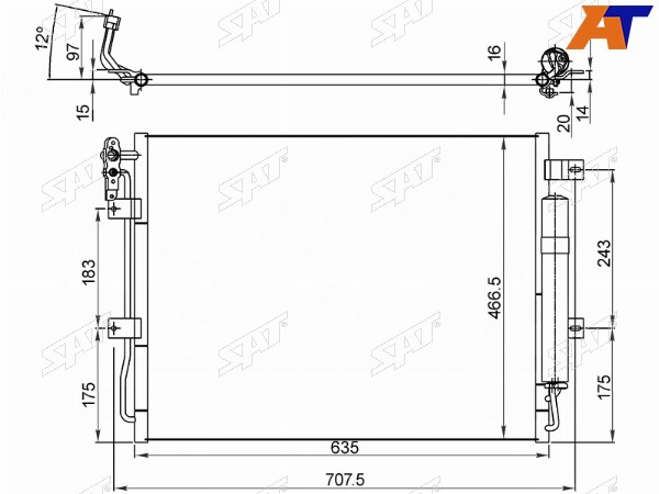 Радиатор кондиционера Land Rover Discovery 09-17  Range Rover Sport 05-13