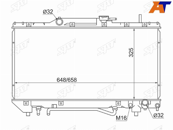 Радиатор Toyota Caldina (T190) 92-02  Carina (T190) 92-96  Carina E 92-98  Corona (T190) 92-96
