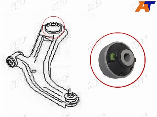 Сайлентблок RR переднего рычага NISSAN WINGROADEXPERTSYLPHYNOTETIIDACUBEMICRAMARCH 02-
