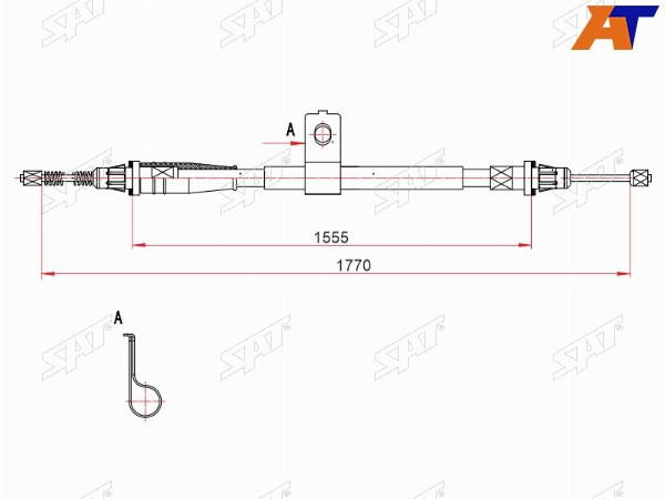 Трос ручного тормоза NISSAN NOTE  RH 06-13