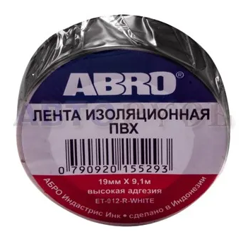 ABRO ET91220RBLACK Изолента 19мм x 18,2м черная
