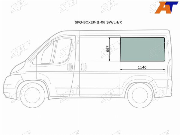 Стекло кузова боковое (не опускное) (Слева Цвет зеленый) Peugeot Boxer 06-  Citroen Jumper 06-  F