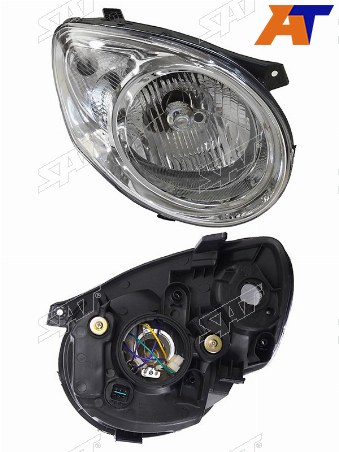 Фара KIA PICANTO 08-10 RH хром, 6 конт