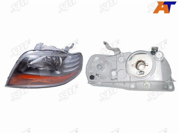 Фара CHEVROLET AVEO T200 03-08 LH 45D черная