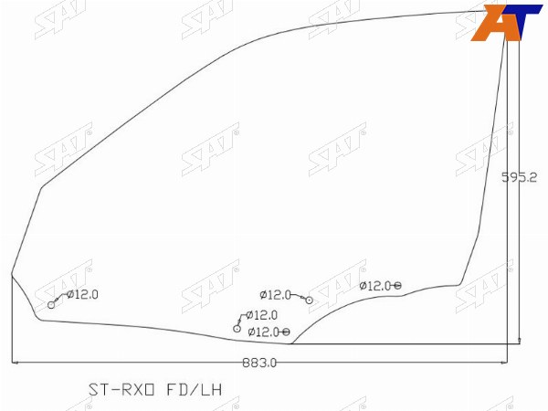 Стекло боковое опускное (Спереди Слева Цвет зеленый) Toyota Mark II (X100) 96-00  Chaser (X100) 9