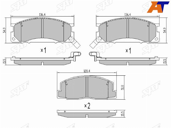 Колодки тормозные перед TOYOTA TOWNMASTERACE 89-92