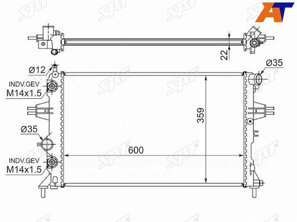 Радиатор Opel Astra 98-09  Zafira 99-05  Chevrolet Viva 04-08  Subaru Traviq 01-04