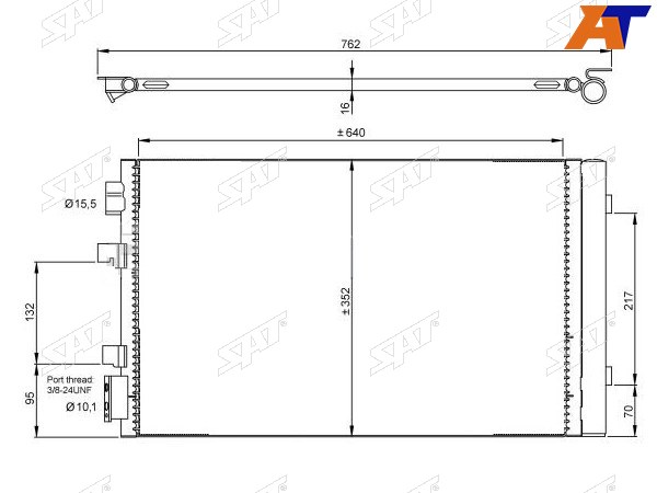 Радиатор кондиционера Renault Fluence 09-17  Grand Scenic 09-16  Megane 08-16  Scenic 09-15