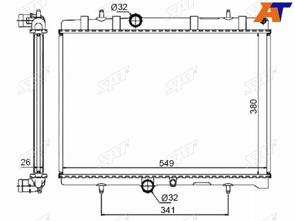 Радиатор Citroen Berlingo 08-22  C4 04-  C4 Picasso 07-14  C5 01-17  Peugeot 308 07-19  Citroen