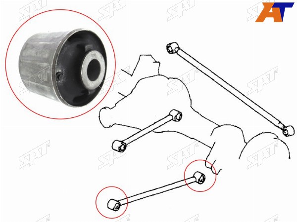 Сайлентблок задней нижней продольной тяги TOYOTA LAND CRUISER 100LEXUS LX470 98-07