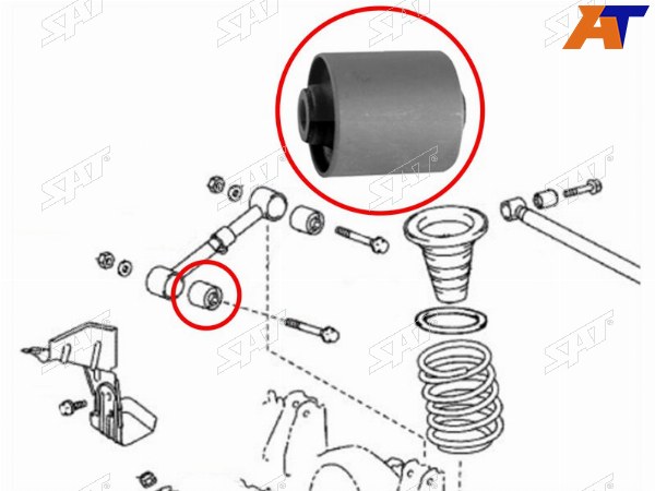 Сайлентблок FR=RR задней верхней продольной тяги TOYOTA LAND CRUISERLEXUS LX570 07-